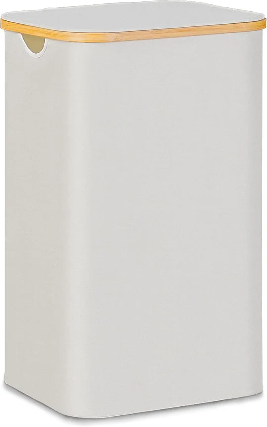 Grand panier à linge en bambou de 100 L avec couvercle