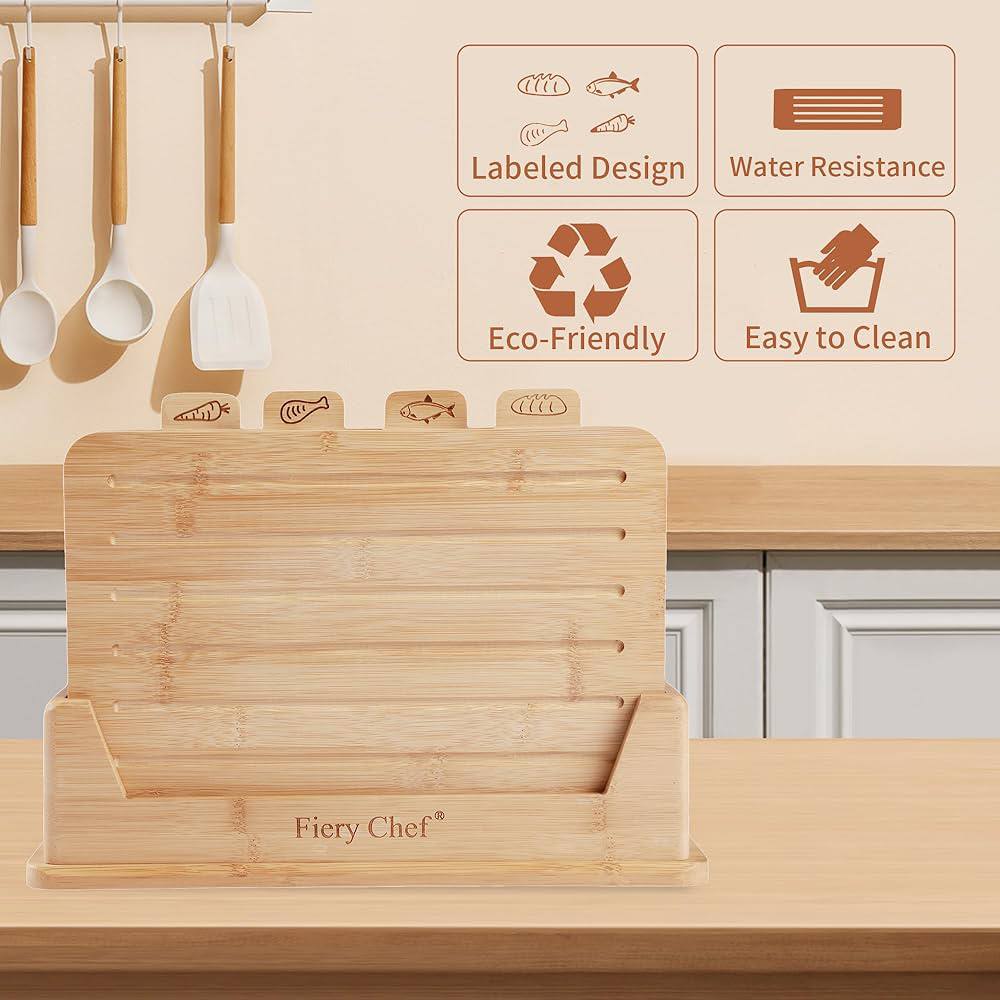 Set de Planches à Découper avec Icônes Alimentaires.