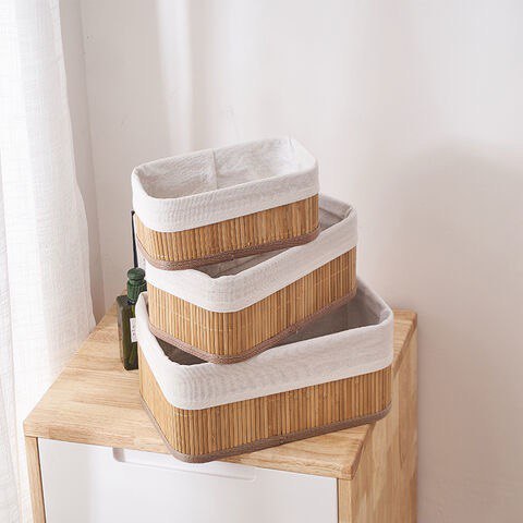 Trio Bambou Élégance – Set de 3 Paniers de Rangement