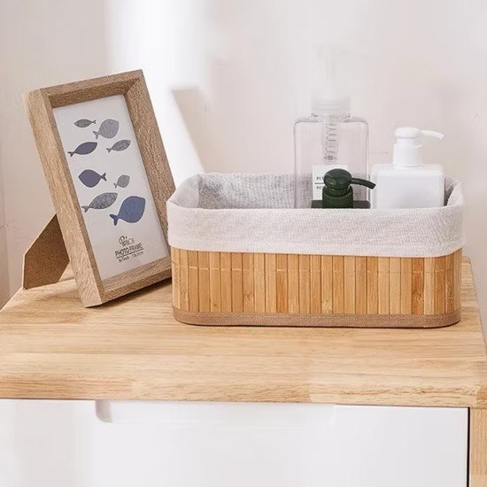 Trio Bambou Élégance – Set de 3 Paniers de Rangement