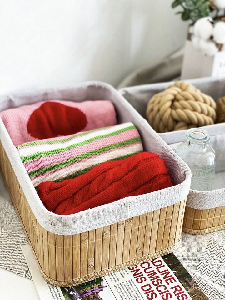 Trio Bambou Élégance – Set de 3 Paniers de Rangement