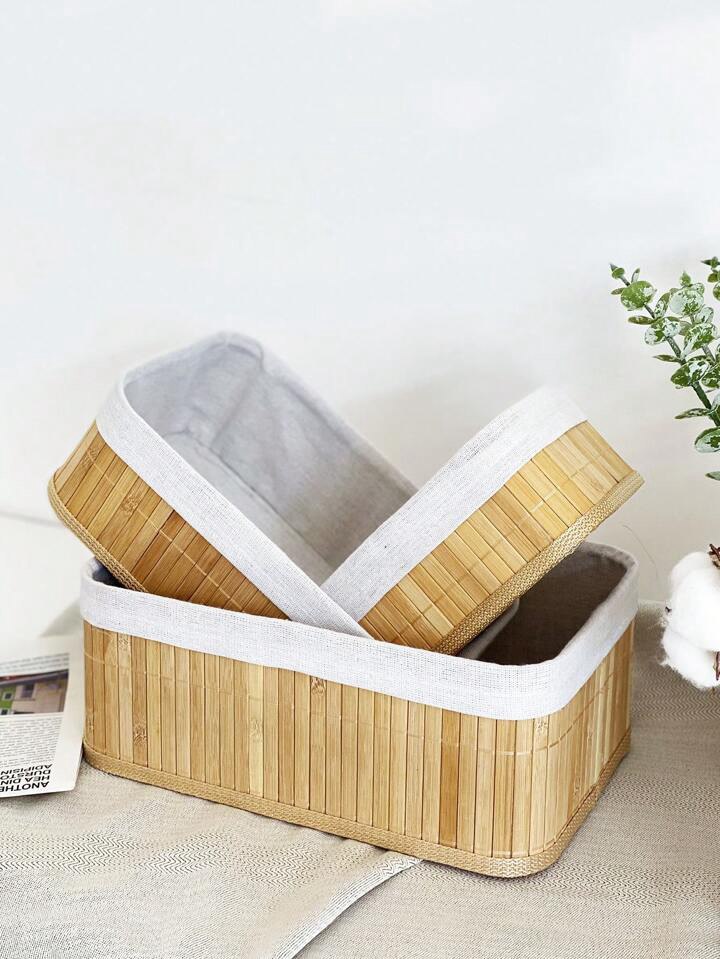Trio Bambou Élégance – Set de 3 Paniers de Rangement