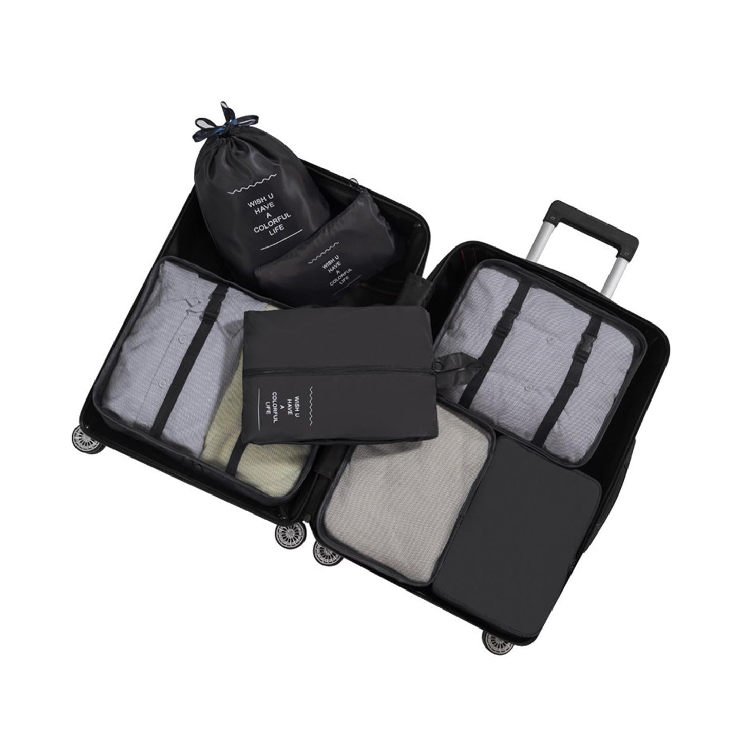 8Pcs Ensemble De Sacs De Voyage Pliables