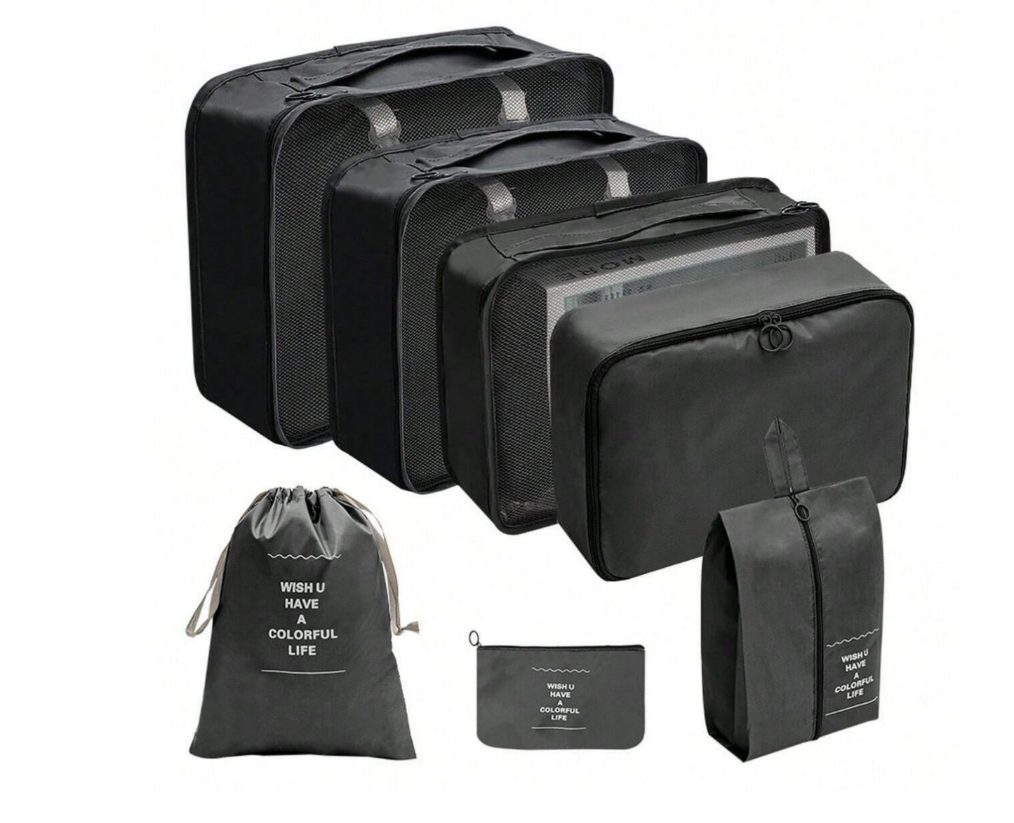 8Pcs Ensemble De Sacs De Voyage Pliables