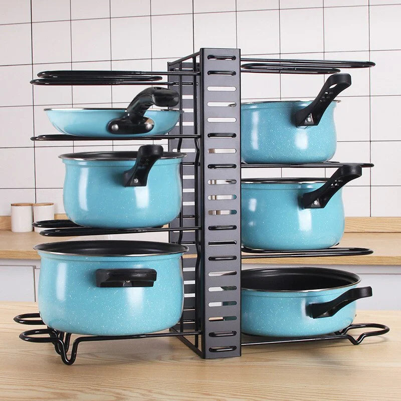 ÉTAGÈRE À CASSEROLES ET POÊLES - 8 NIVEAUX