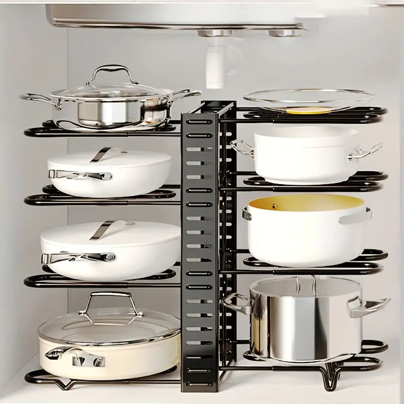 ÉTAGÈRE À CASSEROLES ET POÊLES - 8 NIVEAUX