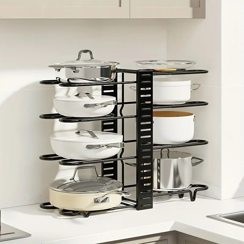 ÉTAGÈRE À CASSEROLES ET POÊLES - 8 NIVEAUX