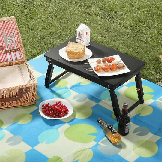 Table d’Ordinateur Portable en Bambou – Polyvalente et Réglable.