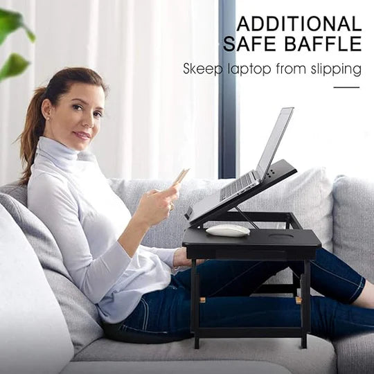 Table d’Ordinateur Portable en Bambou – Polyvalente et Réglable.