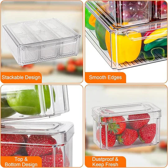 Lot de 10 Boite Rangement frigo avec Couvercle